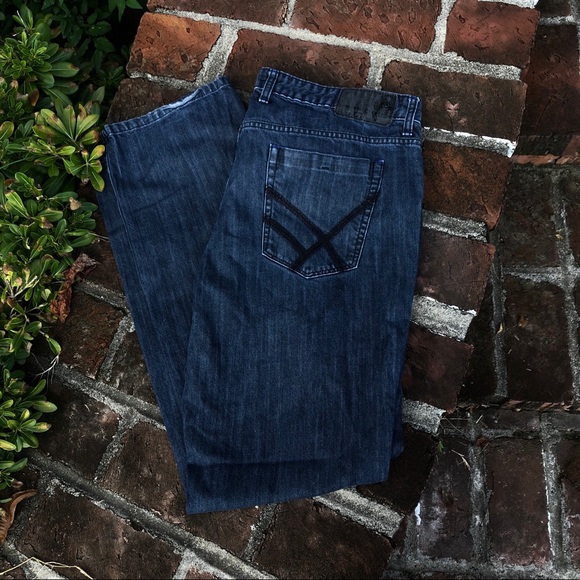 Kenneth Cole dark wash straight leg jeans sz 36/34 - Picture 2 of 6